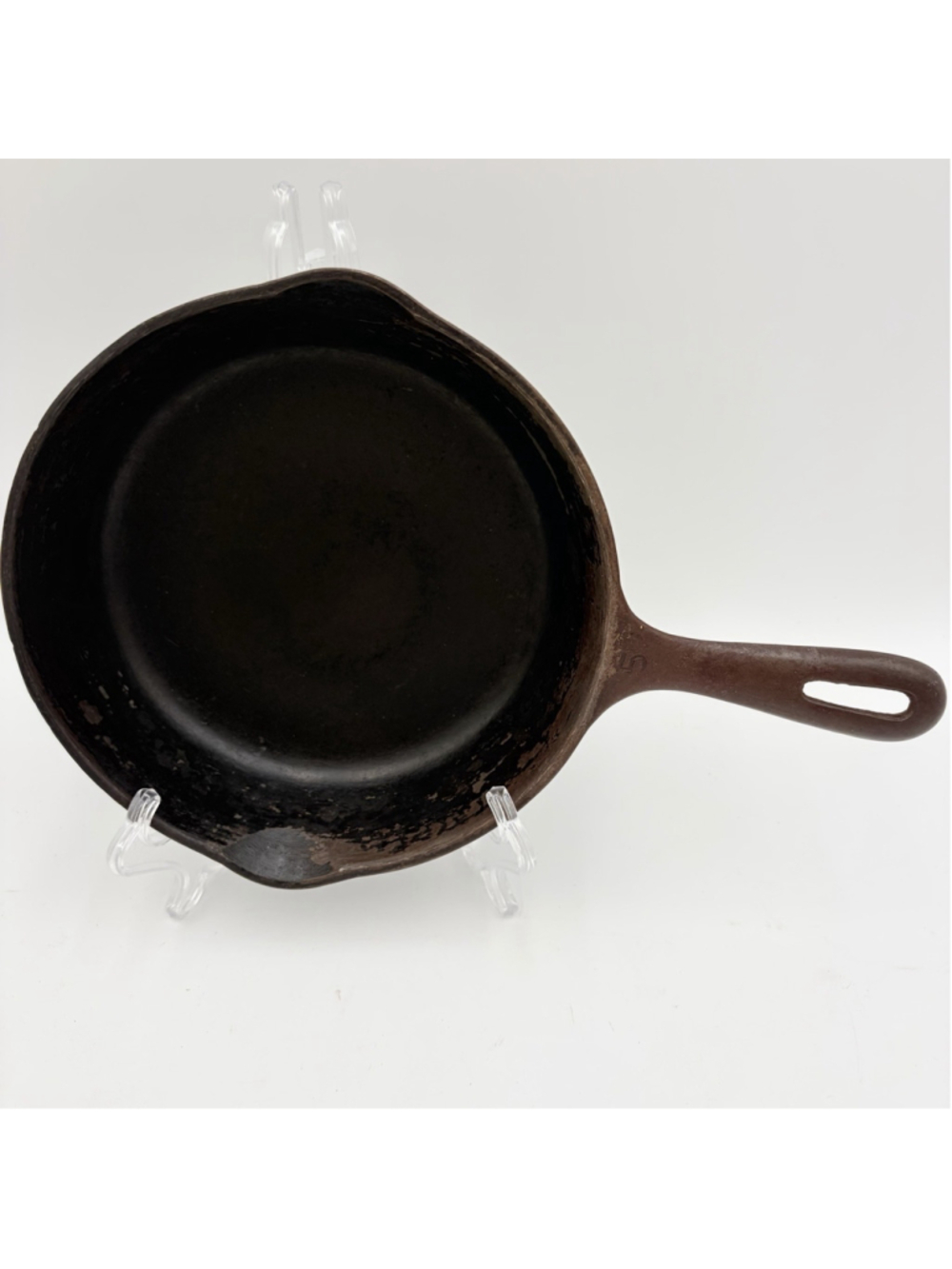 Vintage Unmarked Wagner Ware No 5 Cast Iron Skillet 8 Inch Made in USA Flat
